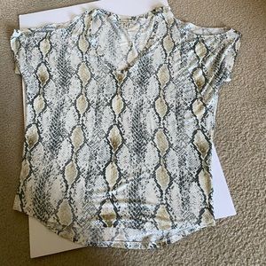 Express snake cold shoulder top